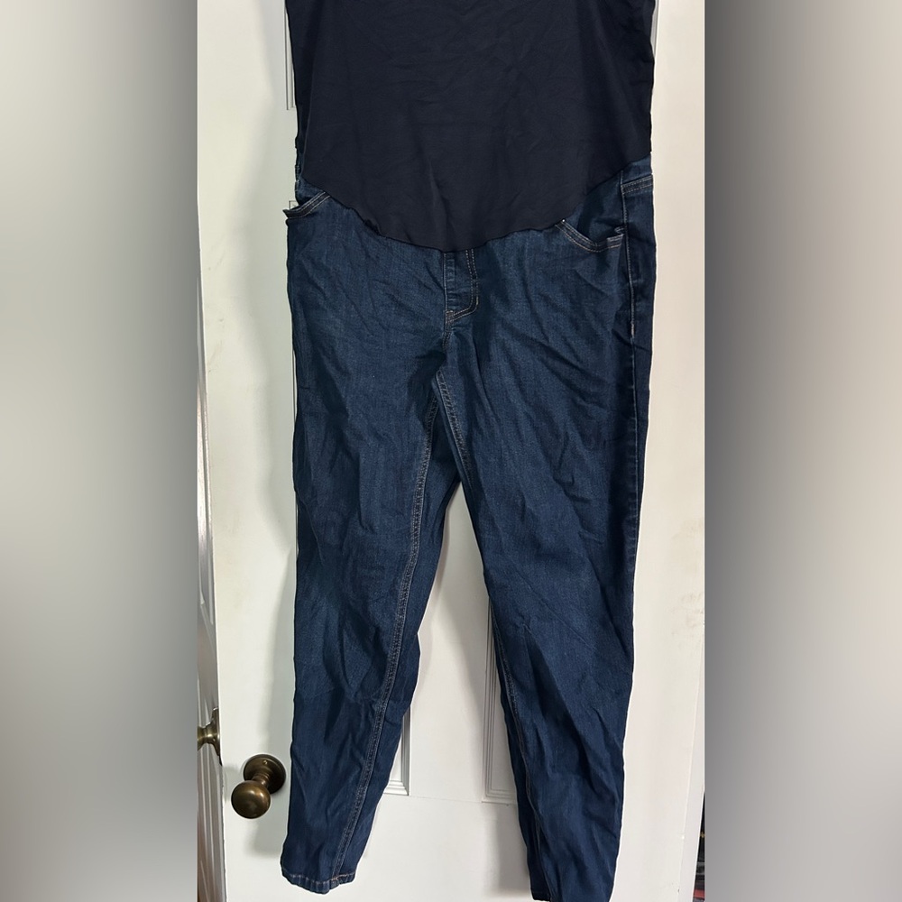 a:glow Dark Blue Maternity Crop Jeans